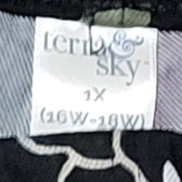 Terra & Sky Floral Peony Women's Plus Size Full Length Super Soft Jeggings 1X - Picture 3 of 15